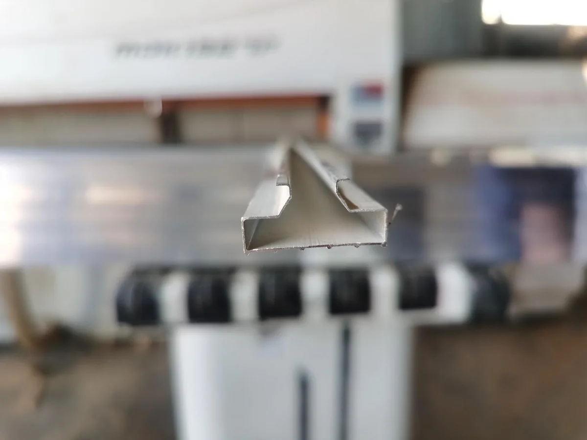 End profile of the aluminum channel supplied with the slotted MDF boards